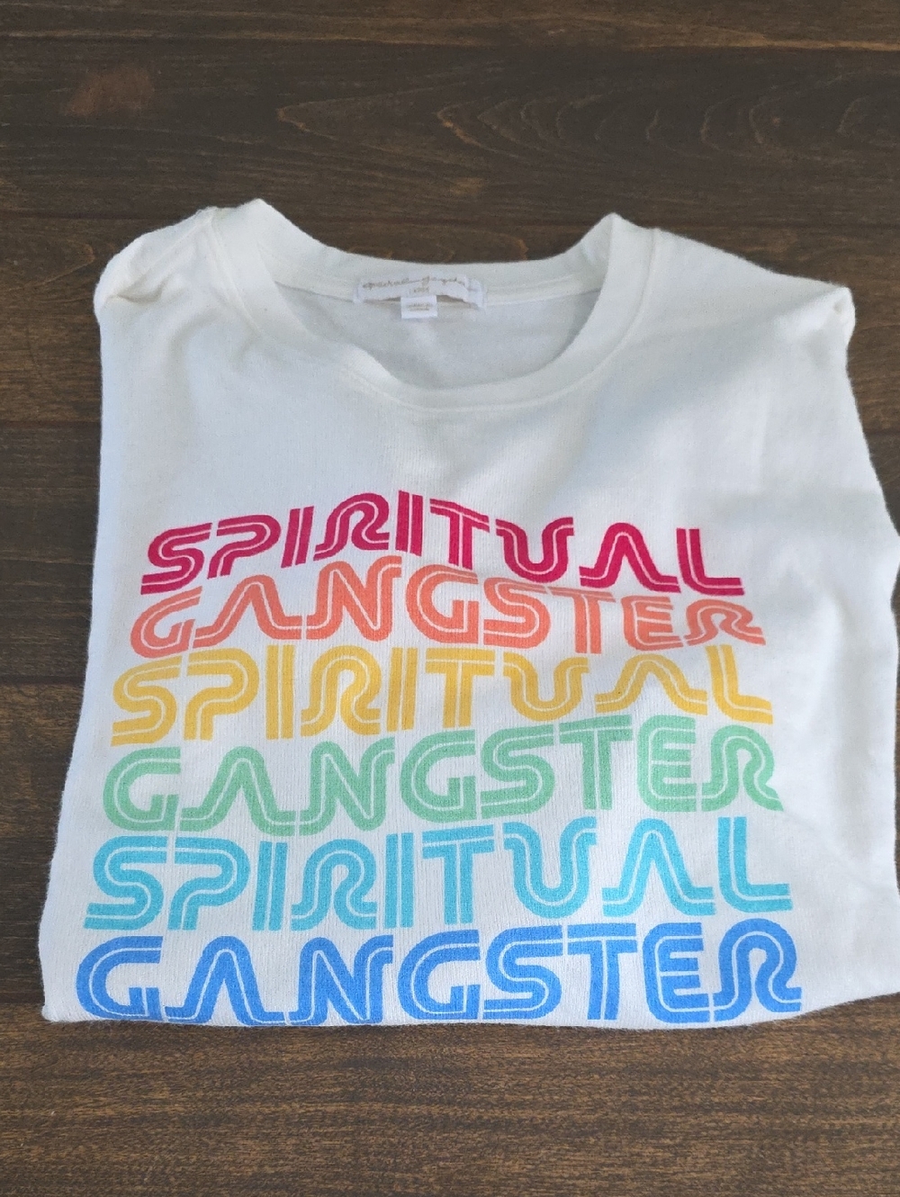 Spiritual Gangster Kids White Rainbow Stack Logo Tee